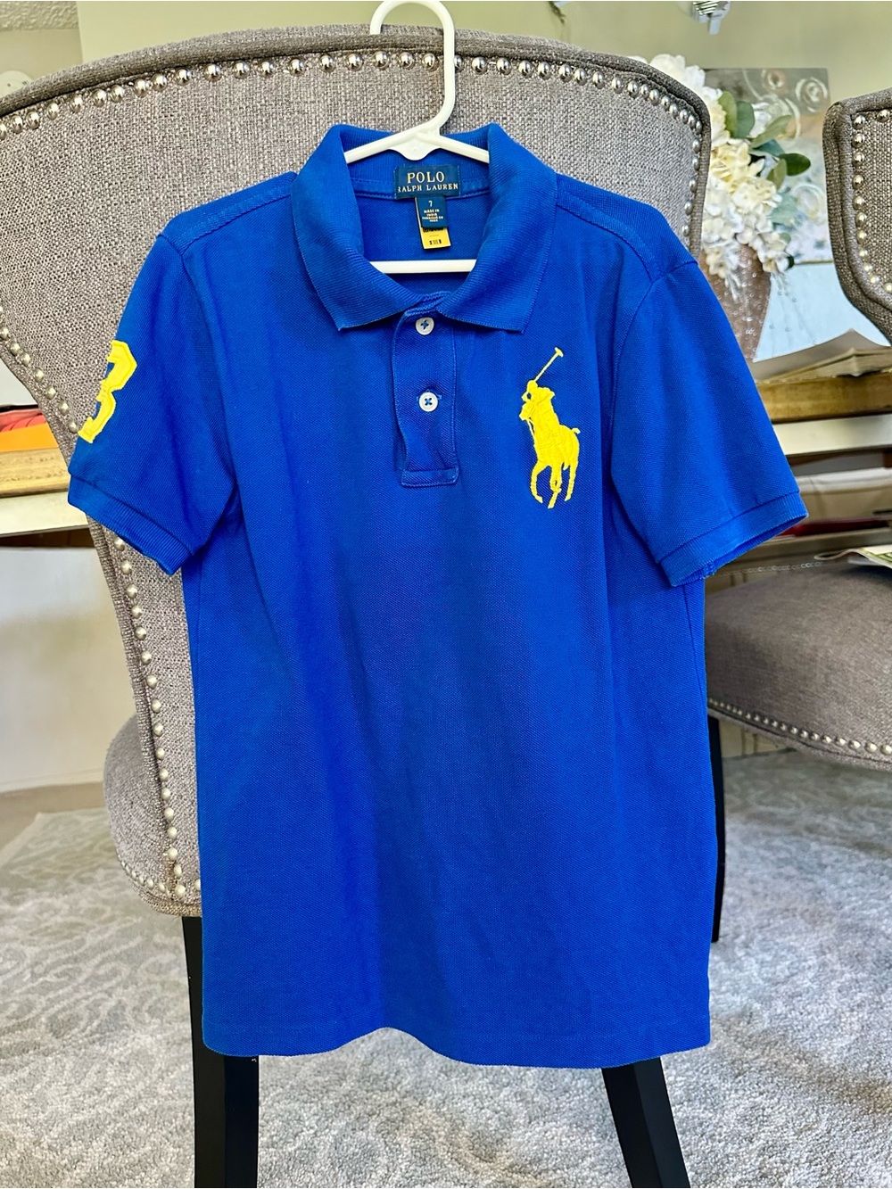 Polo by Ralph Lauren Boys' Polo Bright Blue Polo with Yellow Pony